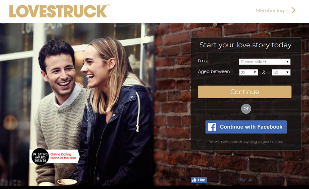 Screen grab of Lovestruck.Com for international dating site review