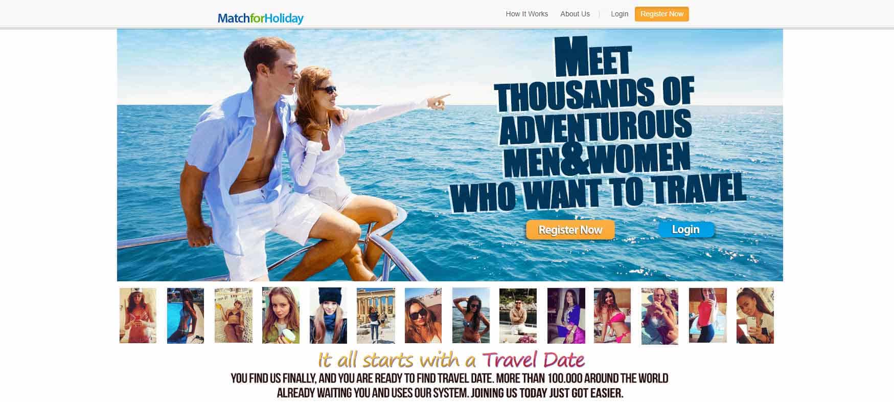 Match for Holiday home page image for international travel and dating site review