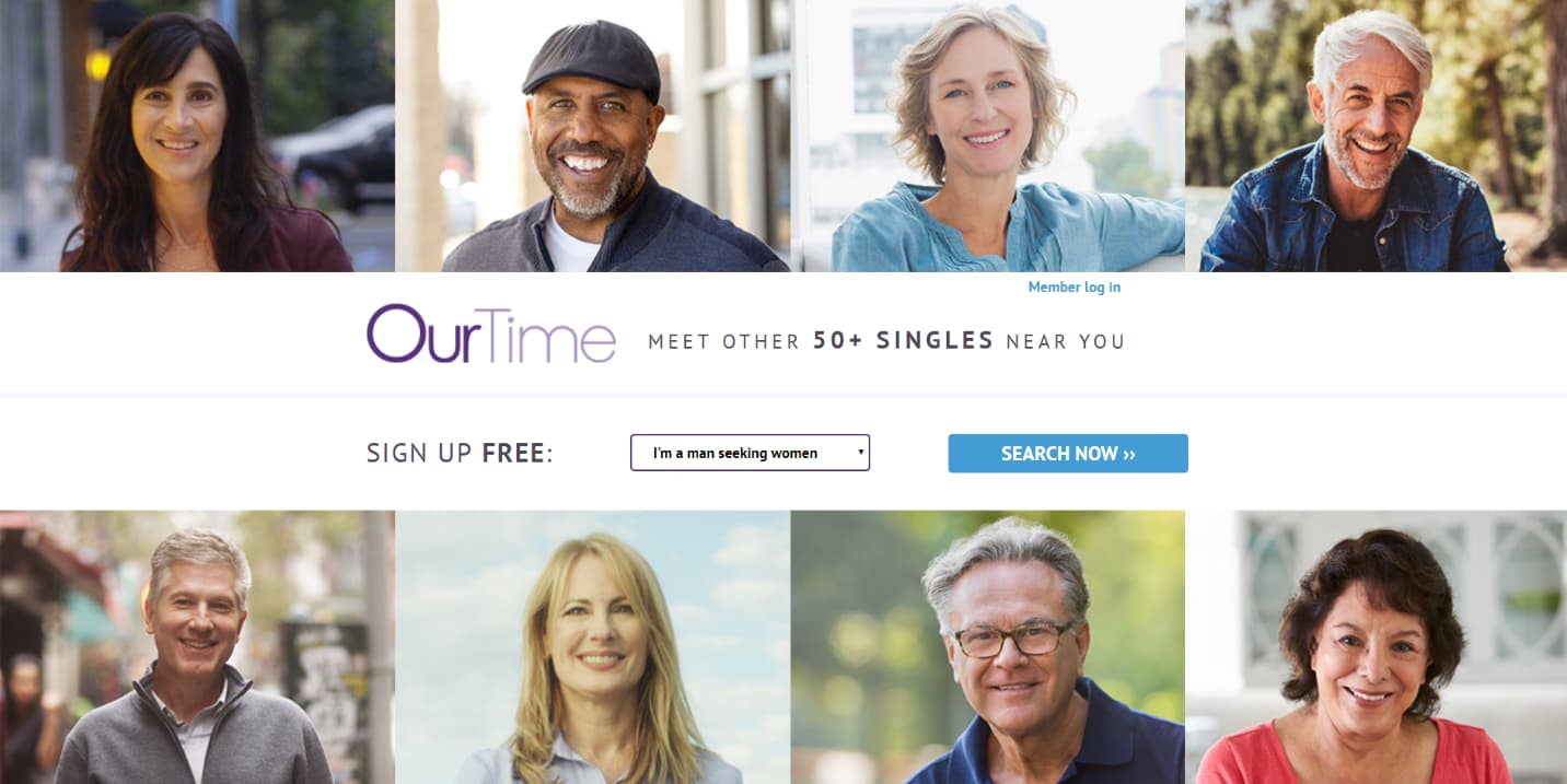 Our Time homepage for international dating site review