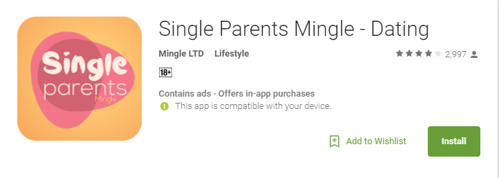 Single Parents Mingle app icon for international dating site review